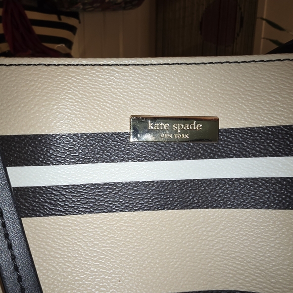Kate Spade Large Black and Tan Striped Tote - Preloved Condition - Picture 2 of 12